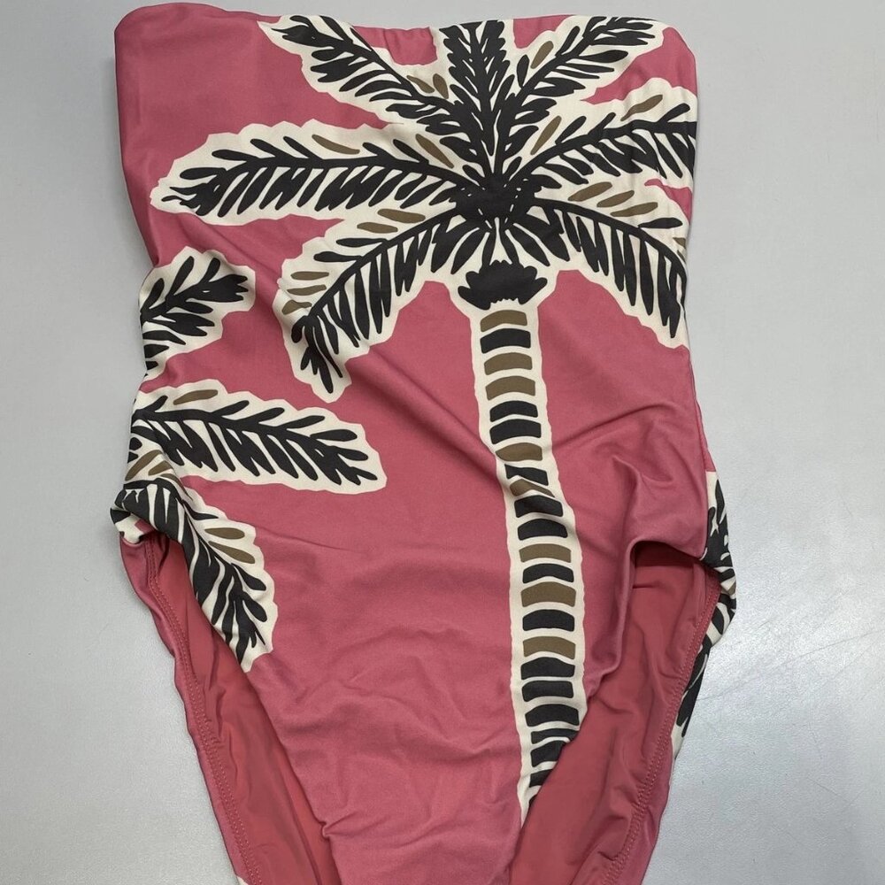 MARINE LAYER X ANDIE Women’s Kauai One-Piece Swimsuit – Pink Palm – Size S